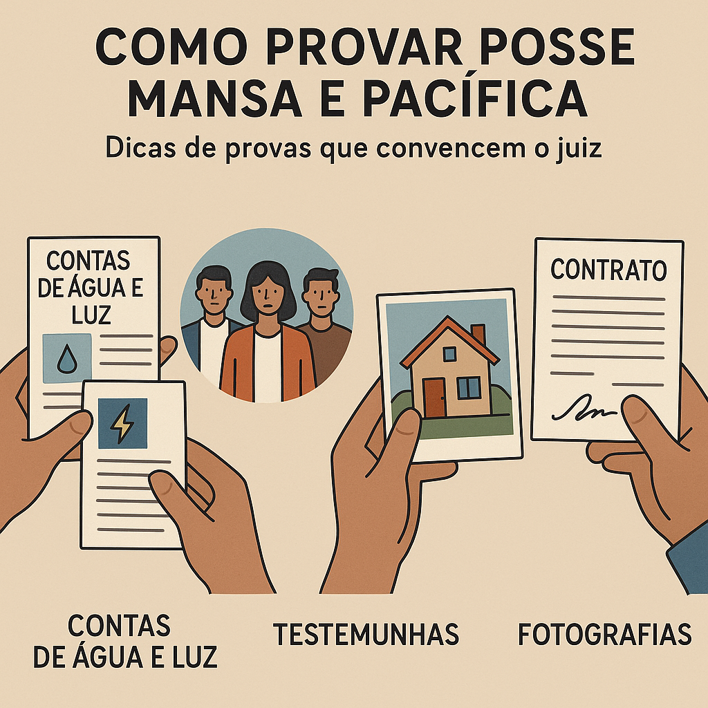 Como provar posse mansa e pacífica: dicas de provas que convencem o juiz