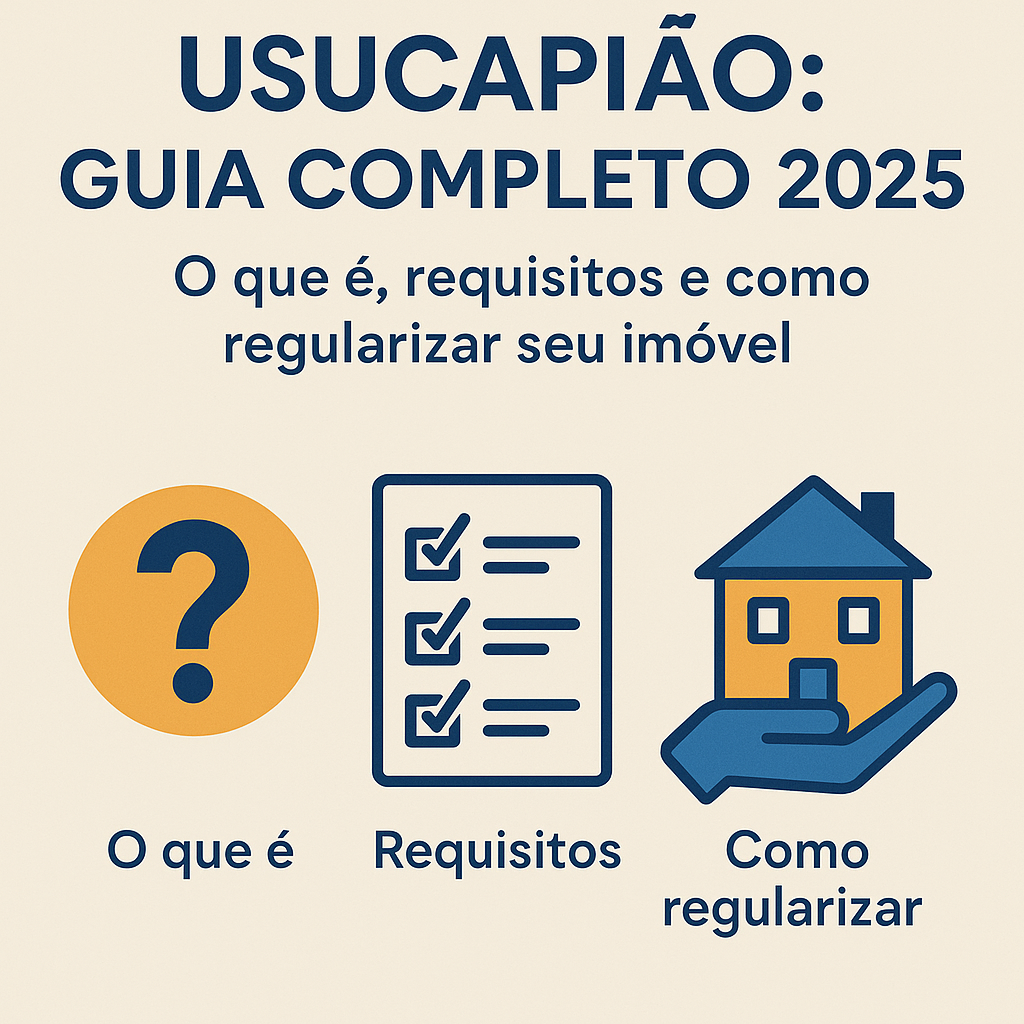 Usucapião: guia completo 2025 – o que é, requisitos e como regularizar seu imóvel